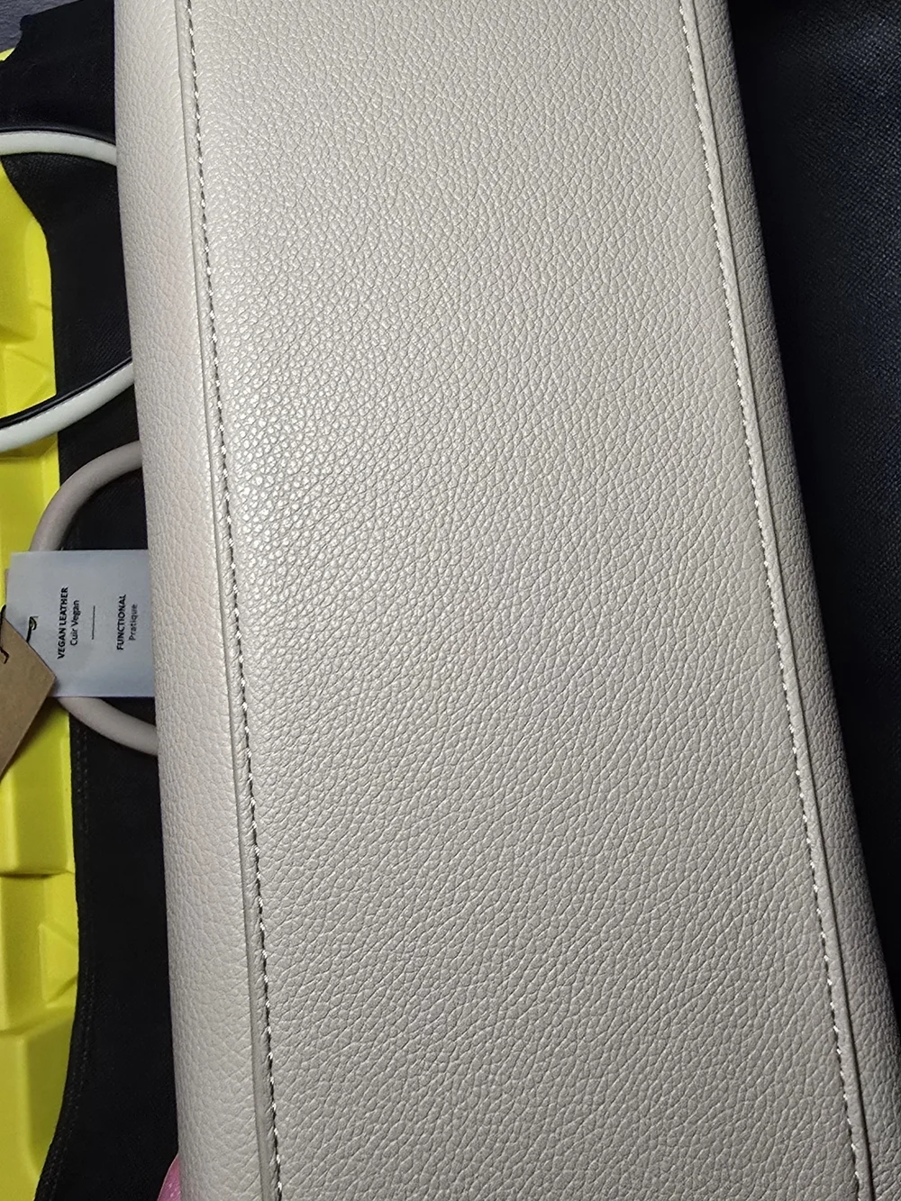 Structured Cream Satchel Handbag with Gold Hardware